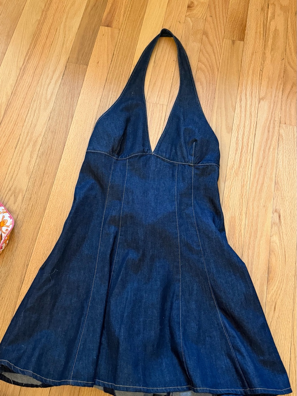 Zara Dark Blue Denim Halter One-Piece